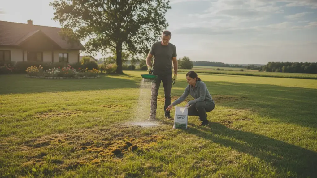 Gazon jaune comme un tapis de pub : une astuce toute simple avec la chaux