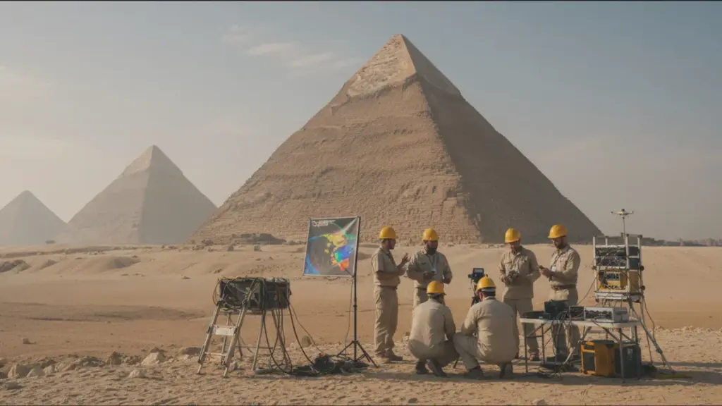 Deux espaces cachés dans la pyramide de Gizeh ? Des scientifiques cartographient des couloirs inconnus